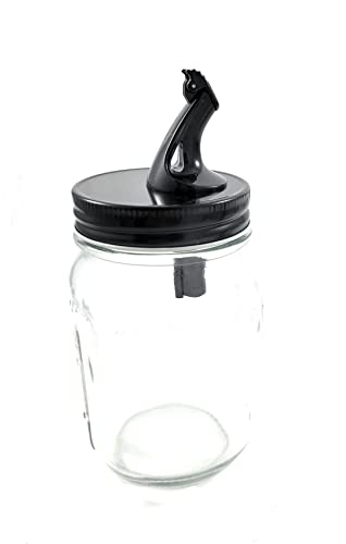 Black - Mason Jar Pour Spouts With Flap For Moonshine And Whiskey - Made 100% In The USA. Free Flow Mason Jar Spouts That Don't Leak. A Perfect Pour Everytime. 2 Pack (Regular Mouth - Flap) - size: Black - Regular Mouth - Flap