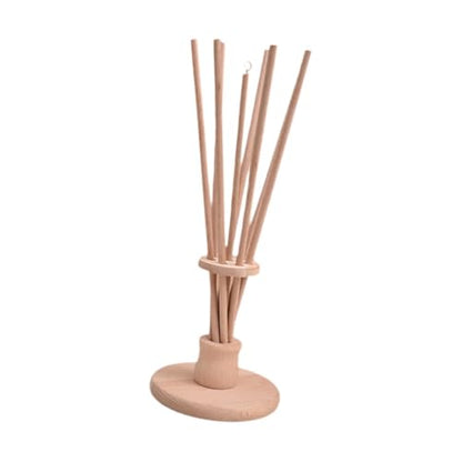 Wooden Drying Rack Stand with 8 Sticks for Bags & Bottles, Compact Countertop Organizer (39cm/15.35in)