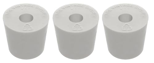 North Mountain Supply #5.5 Drilled Rubber Stopper - Designed with Slip Resistance - Use with Airlocks for Fermentation - Pack of 3