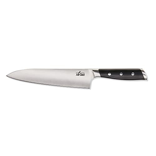 All-Clad Forged German Stainless Steel Chef Knife 8 Inch, Fully Forged, Expert Precision, Home Kitchen Knife, Cook Tool, Cookware Kitchen Tool, Kitchen Utensils, Ultra Sharp Knives - color: Silver/Black, size: 8"