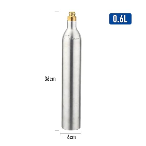 Home Brewing 0.6l Soda Bottle Co2 Cylinder with 0-60PSI Regulator, High Compressed Aluminum Soda Bottle Tank & Premium Stable Co2 Charger Kit Wine Accessories