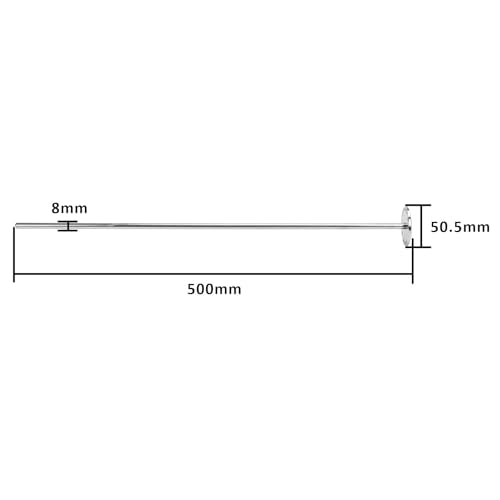 DERNORD 1.5 inch Tri Clamp Thermowell SS304 for Beer Fermenter Homebrew Solar Heater Boiler, 500mm Length - size: 500mm