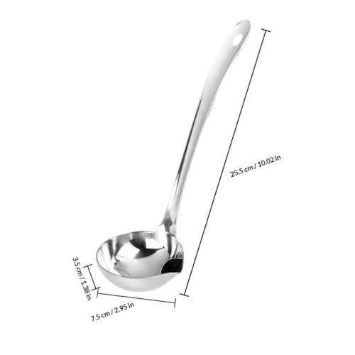 2pcs Stainless Steel Soup Ladle with Pour Spout Fat Separator Strainer Oil Skimmer for Cooking and Serving Household Kitchen