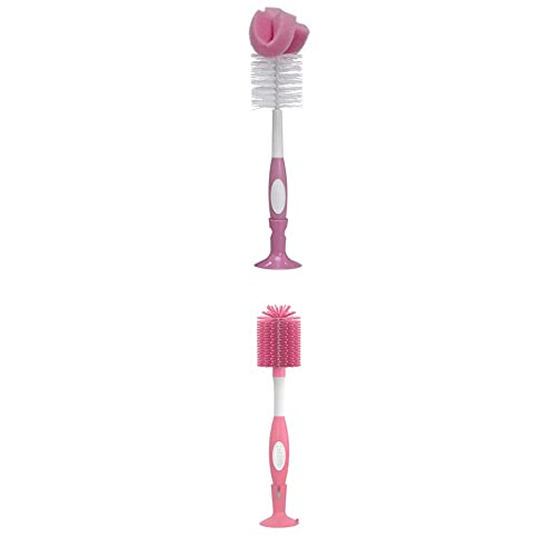 Dr. Brown's Reusable Sponge Baby Bottle Cleaning Brush + Soft Touch Bottle Brush, BPA-Free, Pink, 2-Pack - color: Pink Variety Pack, size: 2-Pack