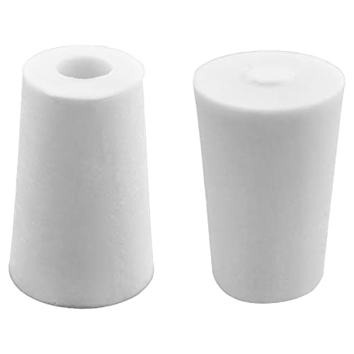 Othmro 2Pcs Drilled Rubber Stopper with Airlock, White Drilled Bungs Stopper with 1.18" Hole for Fermentation Use, Homebrewing Beer Kombucha Airlock Stopper