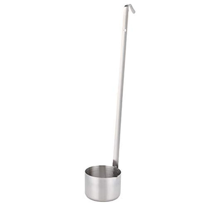 BORDSTRACT Wine Ladle, Stainless Steel Long Handle Wine Dipper Flat Bottom Oil Vinegar Sauce Ladle Wine Measuring Cup Dipper Spoon with Hook for Pouring Sauce Oil Coffee Beer(250ml)