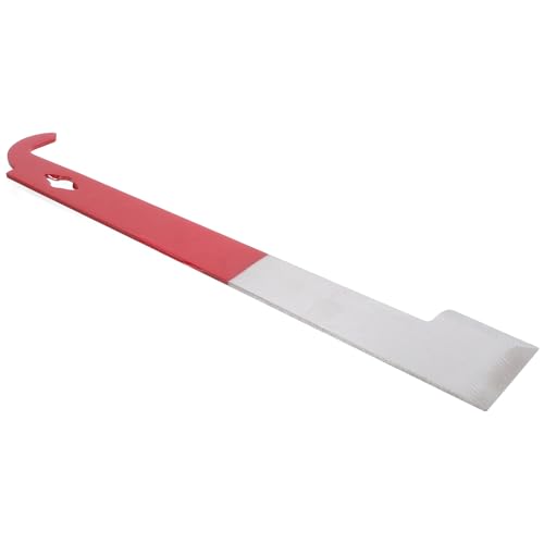 INOOMP Curved Stainless Steel Beekeeping Scraper and Hive Lifter Tool, 2.5mm Thick Wine Red J-Shaped Hive Tool for Beekeeper Supplies and Beehive Frame Maintenance