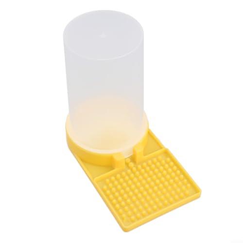 Bee Waterer Feeder for Beekeeping, Plastic Hive Entrance Drinking Box, Clear Yellow, 5.98x5.2x2.76 Inch, Lightweight & Easy Clean Tool for Bees