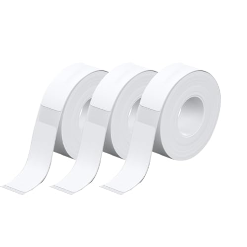 3Rolls White Label Tape 12mmx40mm Compatible with Phomemo D30 D35 Label Maker Waterproof Laminated Custom Stickers Office Labels Replacement (White)