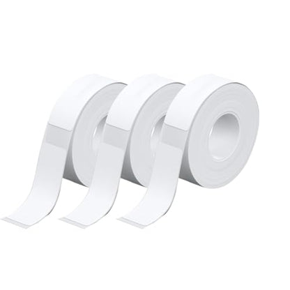 3Rolls White Label Tape 12mmx40mm Compatible with Phomemo D30 D35 Label Maker Waterproof Laminated Custom Stickers Office Labels Replacement (White)