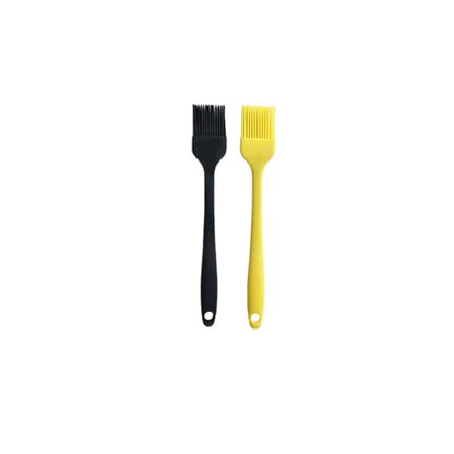Silicone brush, Oil Brush for BBQ Kitchen Cooking Baking and Grilling (2 PCS,yellow&black) - color: yellow&black