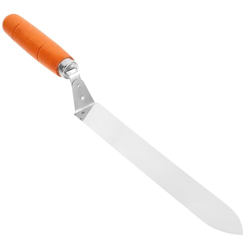 Alipis Stainless Steel Honey Scraper Tool for Beekeeping, Easy to Operate and Rust-Resistant Manual Hive Cutter with Wooden Handle, 13.4 Inch for Efficient Honey Extraction Random Color