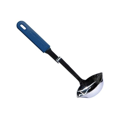 Souper Cubes + Lori Greiner No Mess Stainless Steel Soup Ladle with Silicone Handle - Metal Soup Ladle with No Mess Design That Hooks on Side of Any Pot - Blueberry - color: Blueberry, size: Ladle 1-Pack