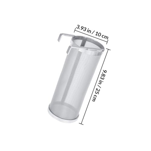 Stainless Steel Filter Net Barrel with Hook Lightweight Permanent Wine and Beer Brewing Strainer for Home Use during Family Days or Camping Trips