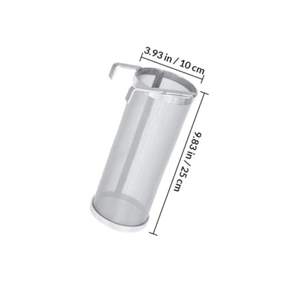 Stainless Steel Filter Net Barrel with Hook Lightweight Permanent Wine and Beer Brewing Strainer for Home Use during Family Days or Camping Trips