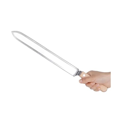 MUSM Stainless Steel Beekeeping Uncapping Knife, Z-Shaped Honey Scraper with Wooden Handle, Beekeeping Supplies for Hive Maintenance