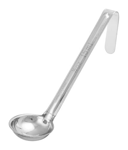 Winco One Piece Stainless Steel Ladle, 1/2 Ounce, 6" - color: Stainless, size: 1/2 Ounce, style: One Piece