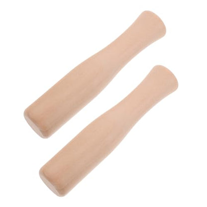 Unomor 2 pcs Beech Wood Muddler Grinding Sticks for Garlic Ginger Chili Herbs Crushing Kitchen Rods with Ergonomic Handles for Food Preparation and Mashed Potatoes
