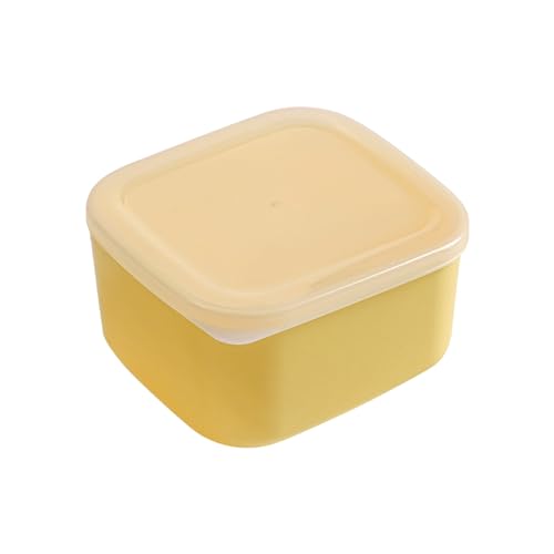 Sliced Cheese Container for Fridge with Lid,Butter Block Cheese Slice Storage Box,Portable Flip Top Storage Box,Vegetable & Fruit Fresh-Keeping Box for Food Refrigerator Storage (Yellow, One Size)
