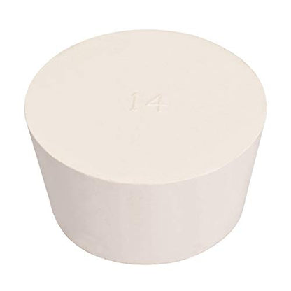 uxcell White Tapered Shaped Solid Rubber Stopper for Lab Tube Stopper Size 14 - size: 60x73x40mm