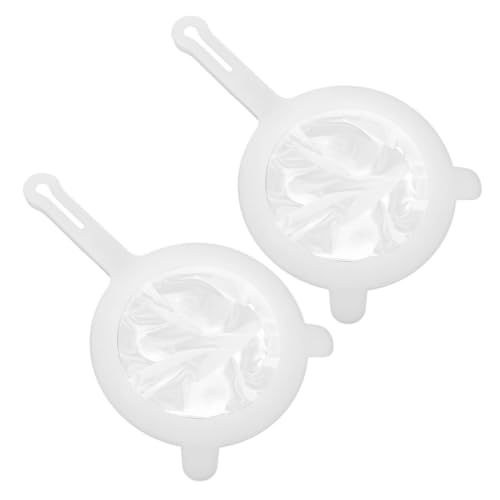 STOBAZA 2pcs Fine Mesh Strainers for Kitchen Food Juices and Honey Filtering, Handheld Plastic Sieve with Double-ear Handles, Kitchen Juicing Supplies for Tea, Coffee, and Soy Milk