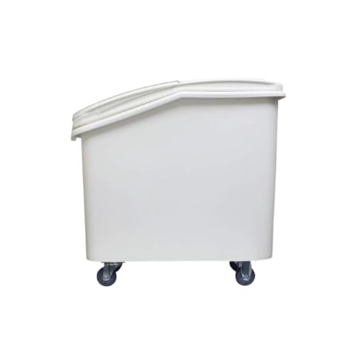 TrueCraftware- 21 Gallon Shelf Ingredient Bin (335 Cups) White with Clear Sliding Lid Casters & Measuring Scoop- Plastic Kitchen Pantry Storage Bin for Dry Food Flour Sugar Kitchen Restaurant - size: 21 Gallon