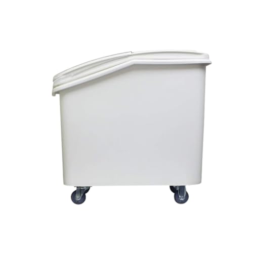 TrueCraftware- 27 Gallon Shelf Ingredient Bin (430 Cups) White with Clear Sliding Lid Casters & Measuring Scoop- Plastic Kitchen Pantry Storage Bin for Dry Food Flour Sugar Kitchen Restaurant - size: 27 Gallon