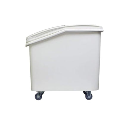TrueCraftware- 27 Gallon Shelf Ingredient Bin (430 Cups) White with Clear Sliding Lid Casters & Measuring Scoop- Plastic Kitchen Pantry Storage Bin for Dry Food Flour Sugar Kitchen Restaurant - size: 27 Gallon