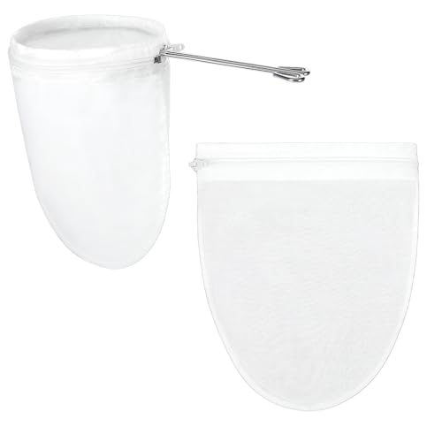 3 Pcs Fine Mesh Strainer Bags, Reusable Cheese Cloth Bag with Zipper, Tea/Coffee Filter, Food Grade Filter for Coffee Soy Thai Tea, Yogurt Nut Milk and Soup
