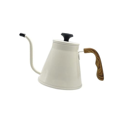 1.2L Stainless Steel Drip Coffee Kettles with Integrated Thermometers and Ergonomic Handle for Brewing Modern Design Kettles - color: White