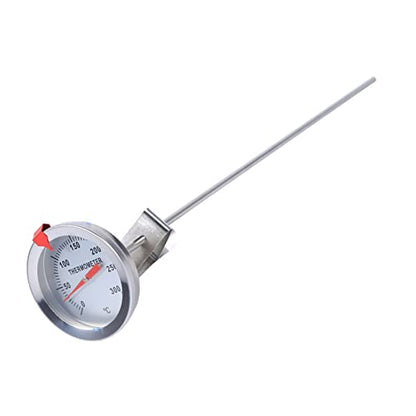 Stainless Steel Cooking Probe Thermometer with Clip for Food Meat Home Brew Wine Kettle 12 Long