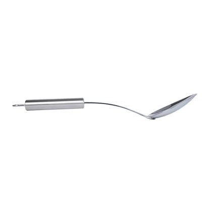 Restaurantware Stainless Steel Cooking Spoon - German Standard Metal Kitchen Spoon with Ergonomic Handle, Dishwasher Safe, Heat-Resistant - Heavy-Duty Serving Spoon For Mixing, Stirring - style: Steel Serving Spoon