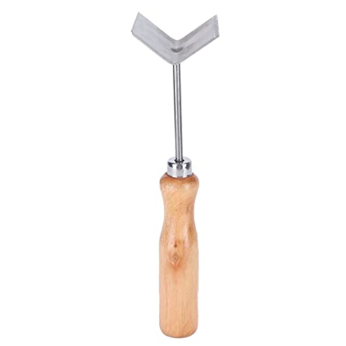 01 Beekeeping Shovel, Stainless Steel Queen Bee Excluder Beekeeping Scraper Bee Hive Frame Tool Beekeeping Equipment with Wooden Handle for Garden
