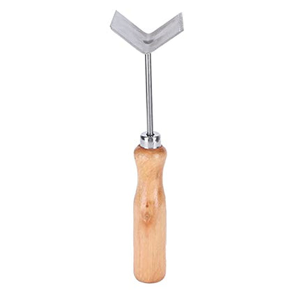 01 Beekeeping Shovel, Stainless Steel Queen Bee Excluder Beekeeping Scraper Bee Hive Frame Tool Beekeeping Equipment with Wooden Handle for Garden