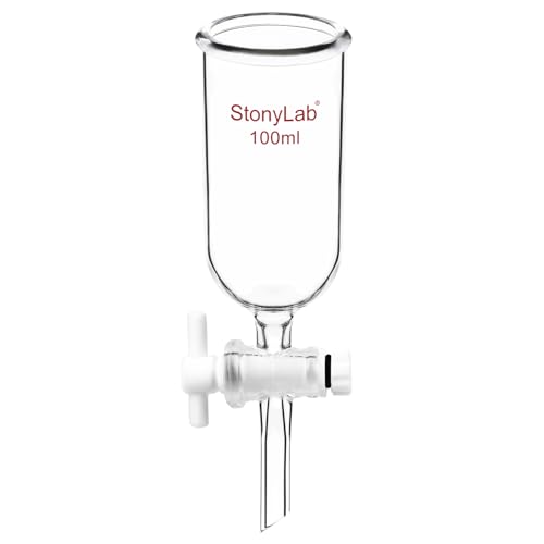 stonylab Dropping Funnel, Borosilicate Glass Burette Funnel with PTFE Stopcock for Laboratory and Home Use, 100 ml - size: 100 ml