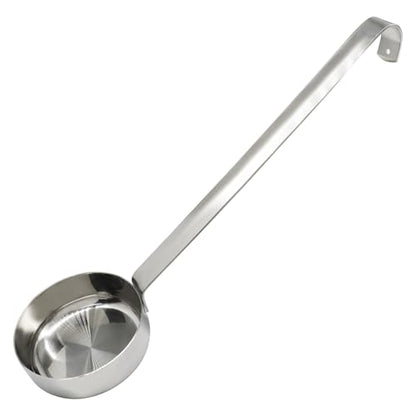 Bivethoi 3 oz 10.55" Stainless Steel Pizza Sauce Spoon | Long Handle, Flat Pizza Sauce Ladle, Measuring Scoop, For Stirring/Portioning/Serving Soups - size: 1 Pack