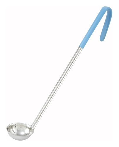 Winco Stainless Steel Ladle with Teal Handle, 1/2-Ounce - color: Teal, size: 1/2 Ounce, style: One Piece