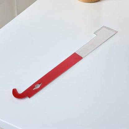 Uonlytech 3pcs Stainless Steel J-Shaped Hive Scraper and Frame Lifter Tool for Beekeeping Red Handle Hive Hook Scraper Suitable and Frame Cleaning
