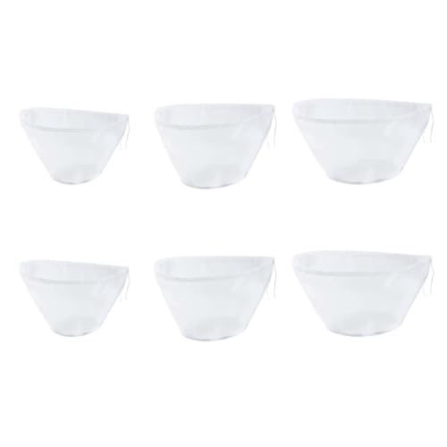 Set of 6 Reusable Cheese Cloth Bag for Straining - Nylon Food Filter Bags for Nut Milk, Juice, Soy Milk, Dumpling Fillings, and More, Fine Mesh for Easy Straining (S+M+L) - color: S+M+L