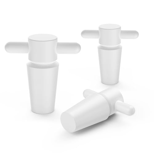 stonylab PTFE Stoppers with Handle, 3-Pack Sizes 19# Lab Standard Mouth Flask Bottle Sealant for Chemical Storage - size: 19#