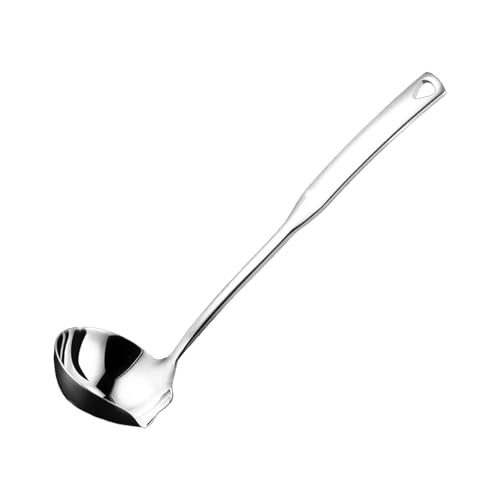 30cm/11.8inch Silver Kitchen Soup Ladle 304 Stainless Steel with Pour Spout, Cooking Utensils Set Soup Metal Ladle for Cooking, Soups, Serving, Stews (Silver)