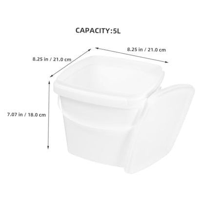 2pcs Square Plastic Buckets Lids for Kitchen Containers Lids Brining Container Square Portable Bucket Storage Water - color: White