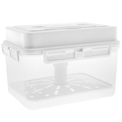 Fermentation jar, Kimchi Containers, Plastic Press Fermentation Container With Hidden Handle Press Tray Design Clear Good Sealing Sauerkraut Press Container for Olives Black Cherries Jalapenos (4L) - color: 4L