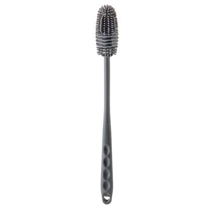 Silicone Soft Bristle Water Bottle Cleaner Brush with Extra Long Handle for Flasks, Tumbler, Glassware, Sports Bottles, Baby Bottles, Vases, Narrow Neck, Gray