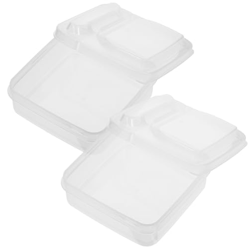 NUOBESTY 2pcs Airtight Cheese Slice Boxes for Refrigerator Food Storage Containers with Fresh-keeping Design Material Butter Dishes and Fruit Cases Prevent Odor Mixing
