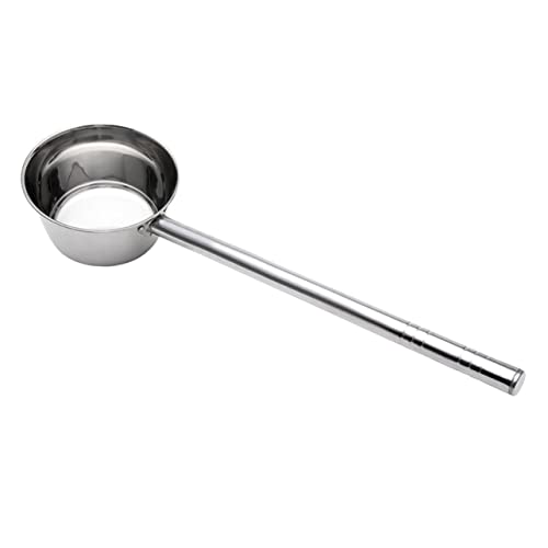 Cabilock Ergonomic Long Spoon for Stirring Stainless Steel Ladle Handle for Cooking Kitchen Gadget for Soup and Water - size: 59X14CM