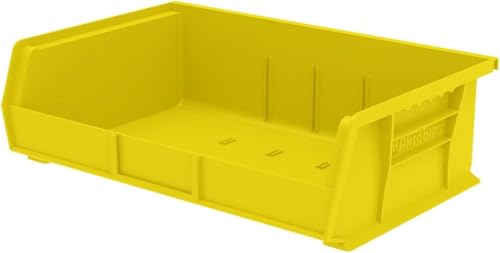 Akro-Mils 30255 AkroBins Plastic Storage Bins, Space-Saving Stackable Bins for Garage, Pantry, Craft Organization, 11" x 16" x 5", Yellow, 6-Pack - color: Yellow