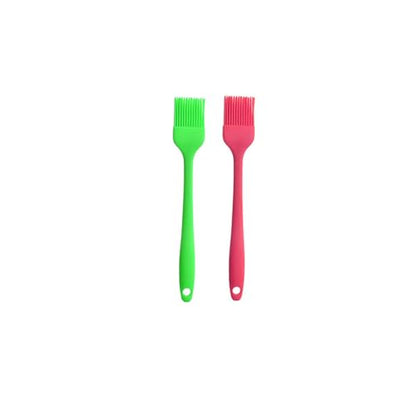 Silicone brush, Oil Brush for BBQ Kitchen Cooking Baking and Grilling (2 PCS,green&Rose red) - color: green&Rose red