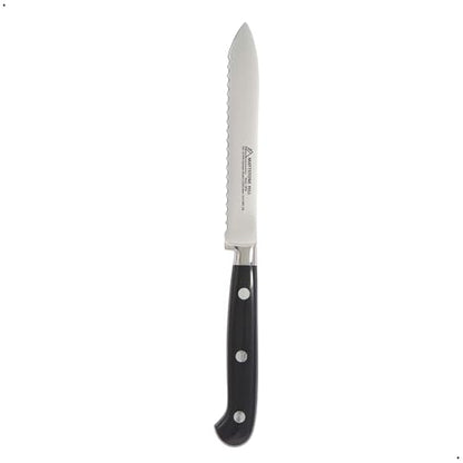 Serrated Utility Knife - MATTSTONE HILL 4.7" Kitchen Knife, German Stainless Steel Vegetable Knife, Paring Knife, Triple Rivet Handle - size: 4.7"