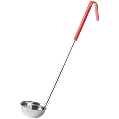 OCS Parts Professional Series Stainless Steel Culinary Ladle | 2 Ounce | Heat Resistant PVC Handle, Dishwasher Safe 12.5-Inch Soup Ladle for Home and Commercial Kitchens - size: 2 Ounce